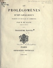 Les prolégomènes d'Ibn Khaldoun