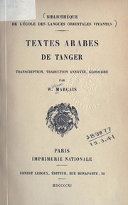 Textes arabes de Tanger : transcription, traduction annotée, glossaire