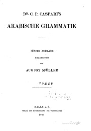 Dr. C. P. Caspari's Arabische grammatik
