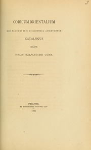 Codicum orientalium qui Panormi in R. Bibliotheca asservantur : catalogus