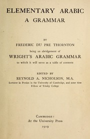 Elementary Arabic, a grammar;