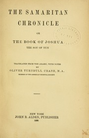 The Samaritan chronicle : or The book of Joshua the son of Nun