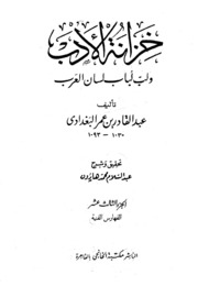 Al Baghdadi خزانة الأدب ولب لباب لسان العرب تأليف عبد القادر البغدادي ج 13