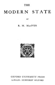 The Modern State R. M. Maciver