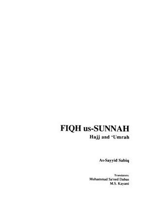 FIQH us-SUNNAH, Hajj and Umrah - فقه السنة - الحج والعمرة
