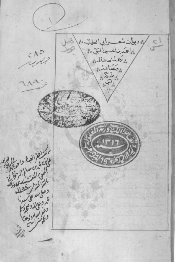 ديوان الشاعر أبي الطيب المتنبى - نسخة 01