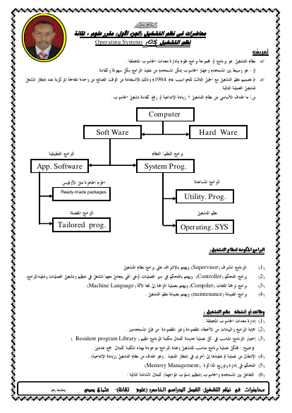 محاضضرات فى نظم التشغيل الجزء الاول