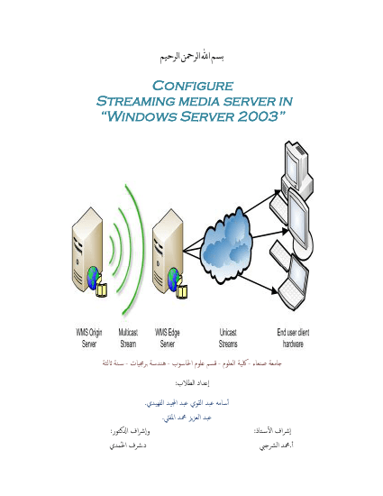 خطوات اعداد Streaming Media Server2003