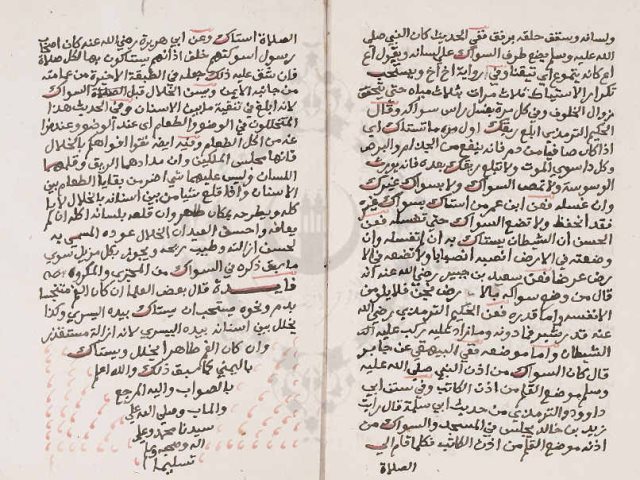 مخطوطة - تحفة السلاك في فضائل السواك - لأحمد الزاهد