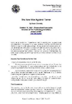 The New War Against Terror PDF Noam Chomsky