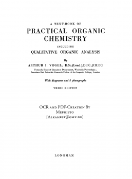 الكيمياء العضوية العملية - سلسلة كتب فوغل VOGEL-Practical Organic Chemistry Longmans