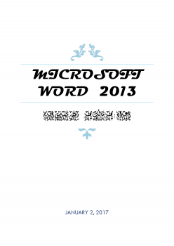 MICROSOFT WORD 2013