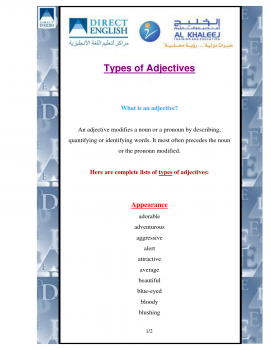 Types of Adjectives