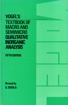 التحليل العضوي الكيفي- سلسلة كتب فوغل Vogel s Qualitative Inorganic Analysis 5th edition 1979