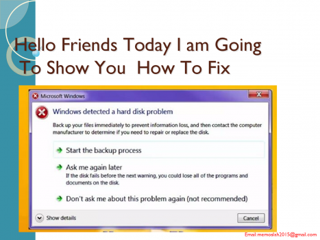 ?How to fix Windows detected a hard disk problem
